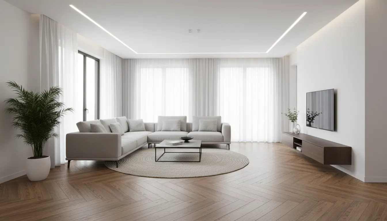 Aranżacja wnętrza z podłogą Dąb bagnisty