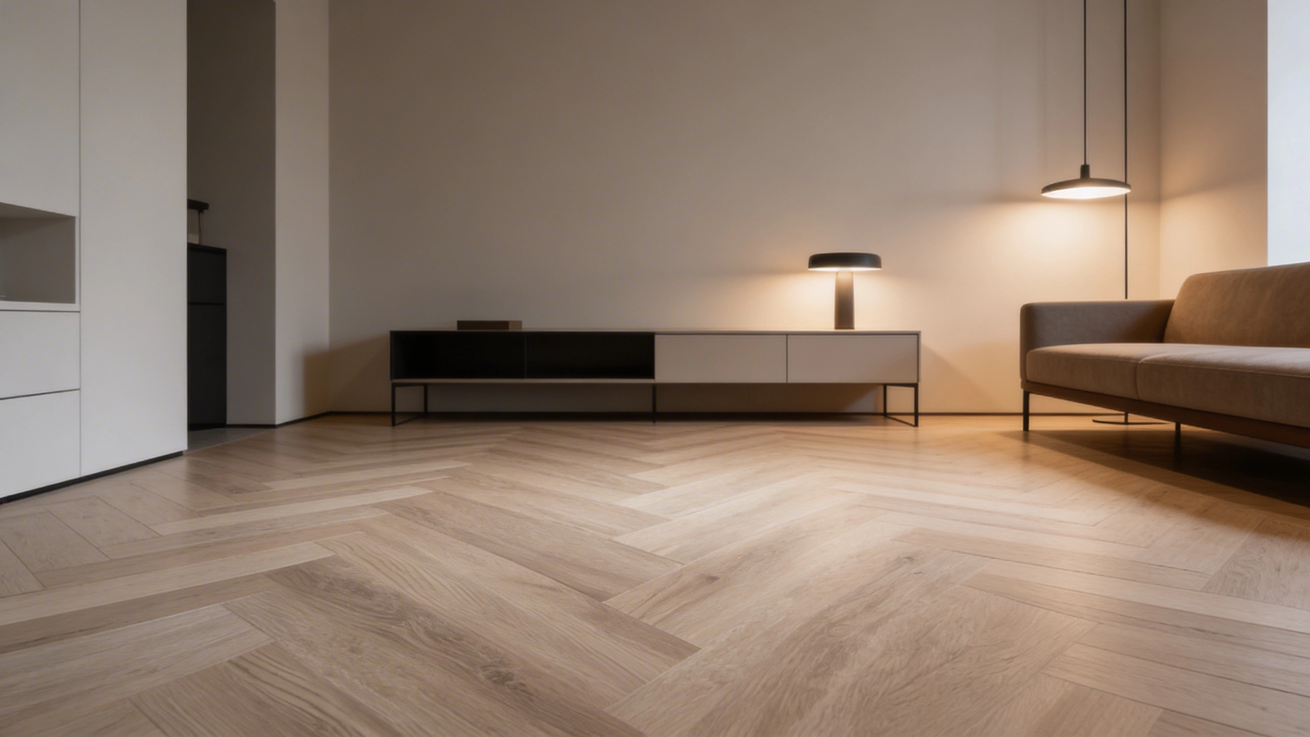 Aranżacja wnętrza z podłogą Dąb jasnobrązowy