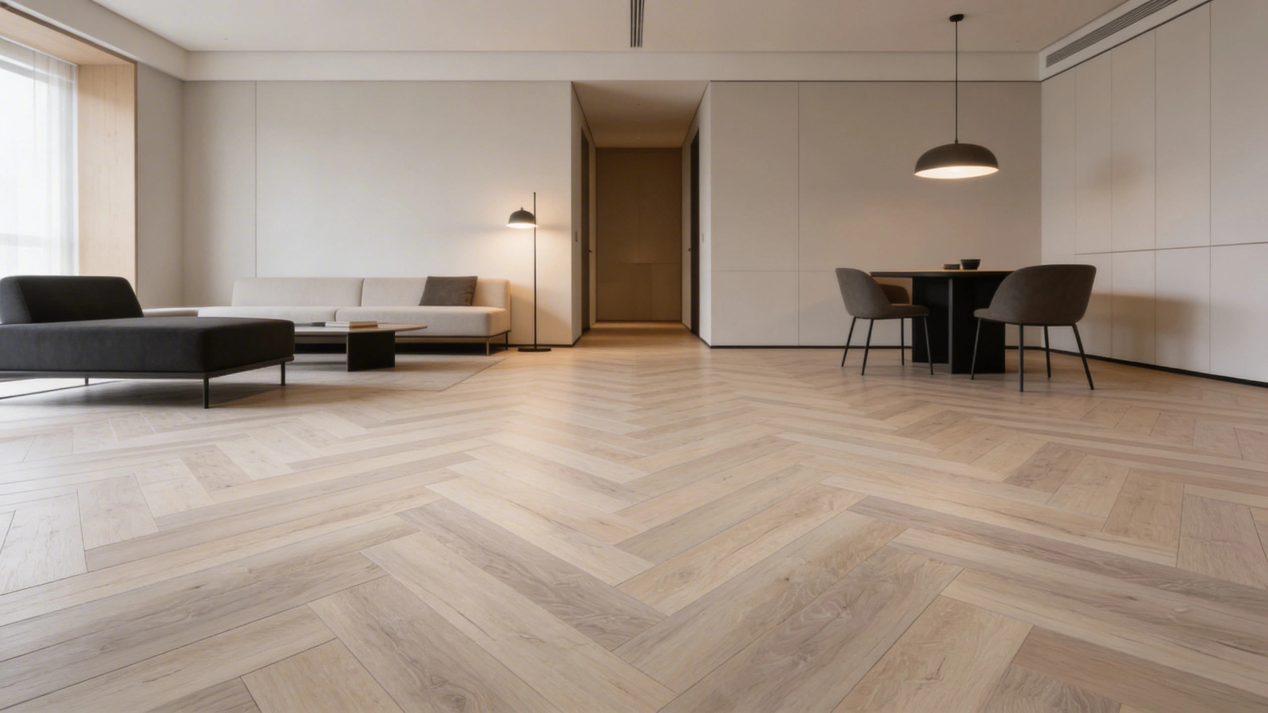 Aranżacja wnętrza z podłogą Dąb szary Tennessee